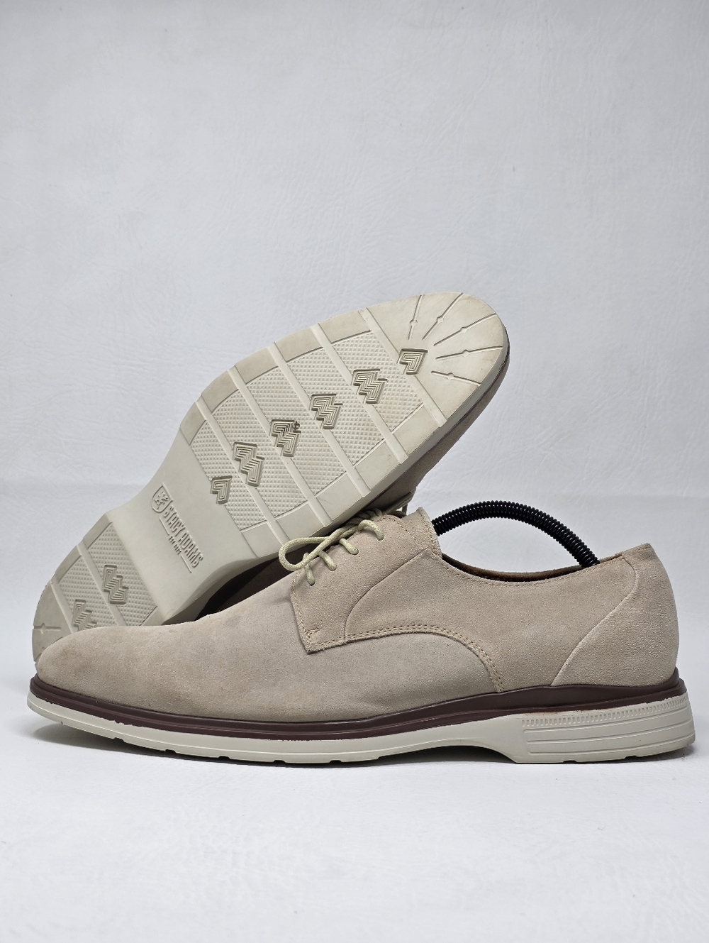 Stacy Adams Mens Lace Up Sandstone Suede Leather Shoes Size 11 M Pre Owned